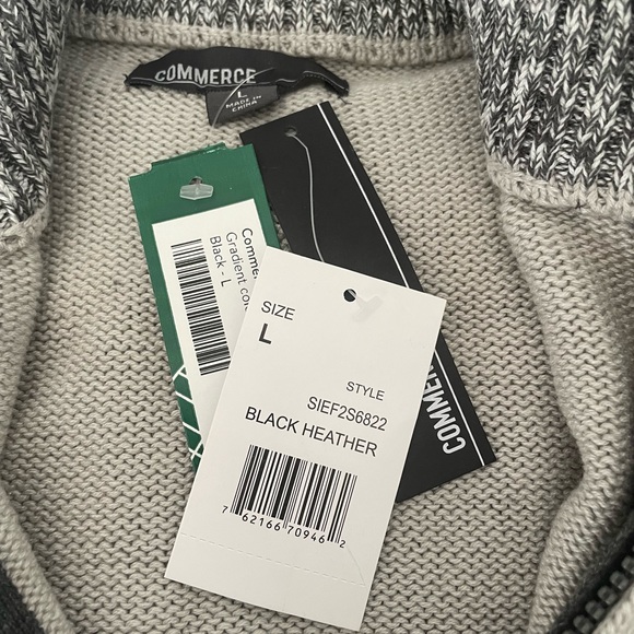 NWT Men’s large full zip sweater from Commerce. - Picture 2 of 2